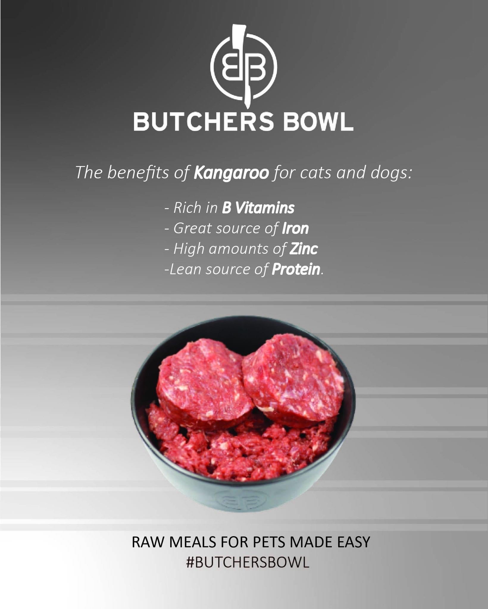 Kangaroo Protein benefits for cats and dogs Butchers Bowl