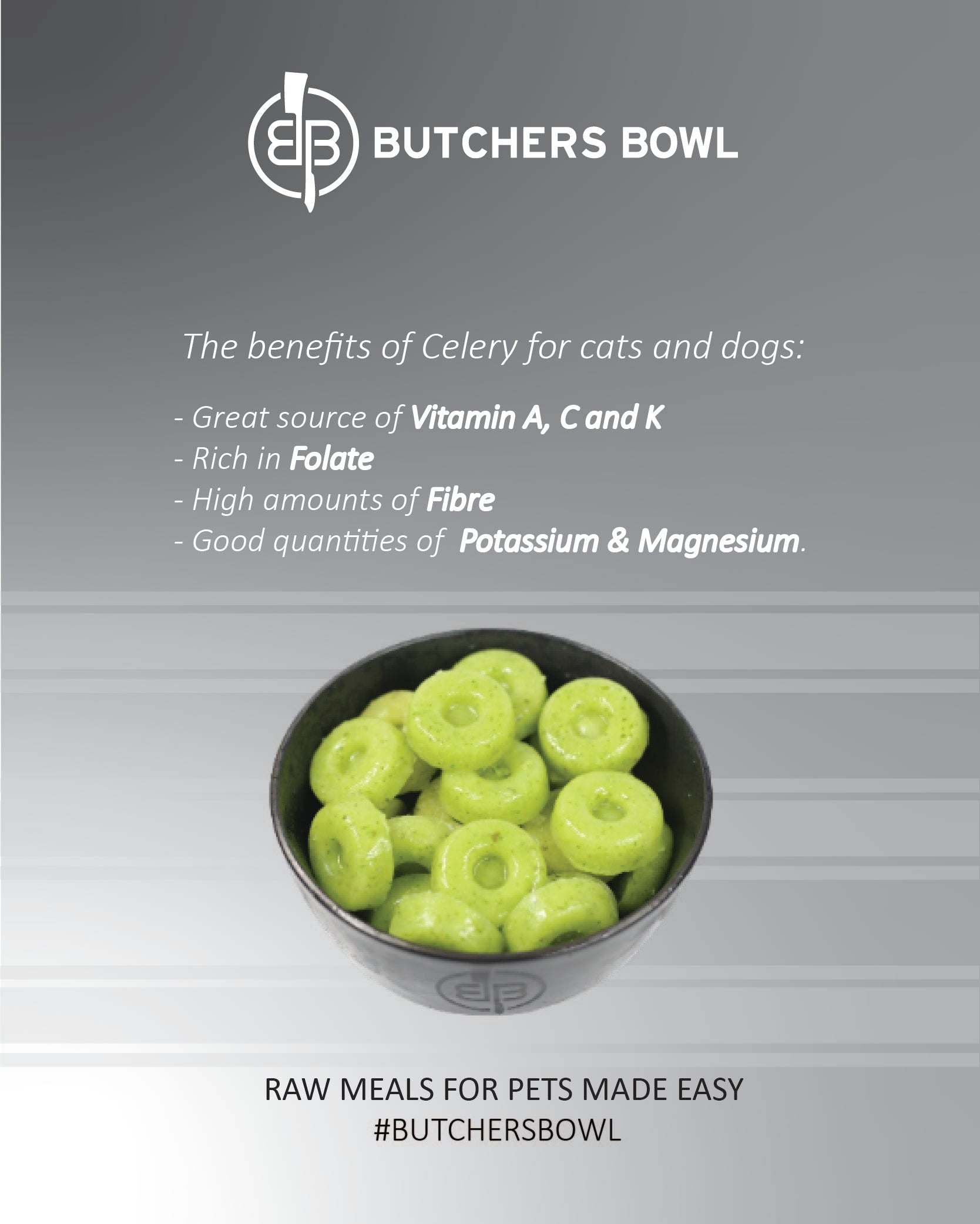 Celery and the benefits for Cats and Dogs Butchers Bowl